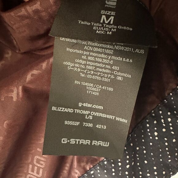 G-STAR RAW Womens Blizzard Tromp Hooded Jacket Coat Black Maroon Size Medium - Picture 9 of 13